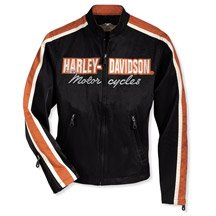 Harley Davidson Womens Vintage Nylon Jacket. Black or Cream color. Made from durable coated nylon/cotton twill. Harley-Davidson embroidered across the front pays tribute to a proud history. Comfort mesh lining. Princess seams. Available in extended sizes, Black 98147-03VW, Cream 98148-03VW