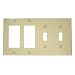 Leviton P2262-I 4-Gang 2-Toggle Decora/GFCI Device Combination Wallplate, Device Mount, Ivory