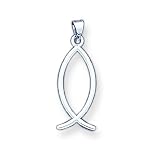 14k White Gold Fish Pendant