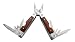 Herbertz Multitool, Pakkaholz-Schalen, Adapter, 11 Bits, Nylonetui