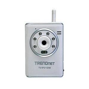 TRENDnet SecurView Wireless Day/Night Internet Surveillance Camera Server with 2-Way Audio TV-IP312W (Silver)