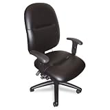 24-Hour High-Performance Swivel Task Chair, Black Leather