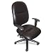 24 Hour High Performance Dual Clutch Swivel Task Chair, Black Leather Fabric (TIF2424...