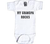 Rebel Ink Baby Infants' My Grandpa Rocks Short Sleeve Snapsuit Onesies
