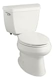 Kohler K-3575-0 Wellworth 1.28 gpf elongated toilet with Class Five flushing technology and left-han