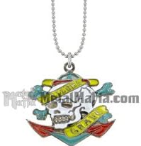 TATTOO INSPIRED NECKLACE SAILORS GRAVE SKULL AND CROSSBONES