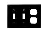 Leviton 80721-E 3-Gang 2-Toggle 1-Duplex Device Combination Wallplate, Standard Size, Black by Levit