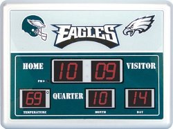 Philadelphia Eagles 14"x19" ScoreBoard/Clock/Therm