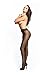 Miss O Lace Top Open Crotch Pantyhose -Black-Small / Medium