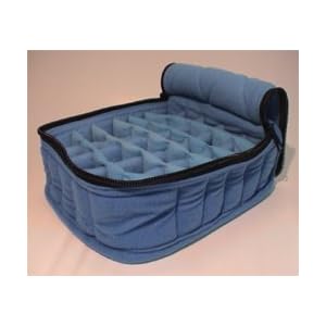30-Bottle Essential Oil Carrying Cases hold 5ml, 10ml and 15ml bottles - Royal Blue with Baby Blue interior by TheraPure Health Essentials