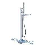 バスタブの蛇口 滝型 フロア立ち 混合水栓 浴室のシャワーサウナ家具 クロームポリッシュ シルバー色