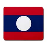Laos Flag Mouse Pad