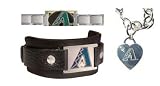 Arizona Diamondbacks ProStarter/Leather Cuff /Heart Charm Chain Bracelet Package
