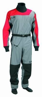 Gill Atmungsaktiver Frontreissverschluss Trockenanzug, Kohle/Schwarz/Rot, S