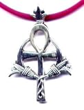 18 Fuschia Ankh Necklace Sterling Silver Jewelry Gift Boxed