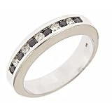 14k white gold black diamond mens ring (1/2 cttw)