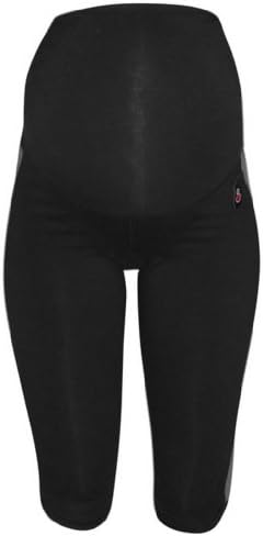FittaMamma Women's Tummy Support Three Quarter Leggings Black And Grey Small