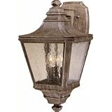 Hampton Bay: 3 Light Outdoor Wall Lantern in Vintage Rust with Clear Seedy Glass
