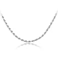 Sterling Silver 060-Gauge Diamond-Cut Rope Chain Necklace, 18"
