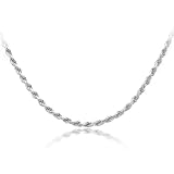 Cheap Sterling Silver 060 Gauge Diamond Cut Rope Chain Necklace 18