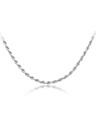Sterling Silver 060-Guage Diamond-Cut Rope Chain Necklace