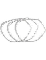 Sterling Silver Set Of 3 Bangle Bracelets by US Gems