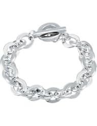 925 Sterling Silver Link Bracelet W\ Toggle Clasp
