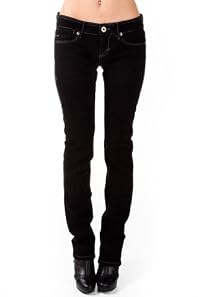 Zippered Cuff Straight Fit Jeans in Black