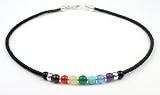 Chakra Jewelry - Chakra Balancing Beaded Anklet - Sterling Silver, Pearls, and Swarovski Crystal Beaded Anklets/Ankle Bracelets.