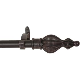 Window Curtain Rod Drapery Rod 44 Inch - 108 Inch Dome Slai Burg blk