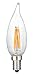 Brite Innovations Energy Saving 4-Watt LED Filament Candelabra Light Bulb - Dimmable - Soft White 2700K - Flame Tip - Exact Equivalent to Standard 40W Incandescent Chandelier Bulb