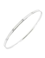 CleverEves 18Kt White Gold Slip-On Bangle
