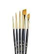 Princeton Brush Set Gold Taklon Round 2, 4, 6 Ang 1/4, 1/2