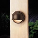 Kichler Lighting 15064AZT Half Moon 12-Volt Deck and Patio Light, Textured Architectural Bronze