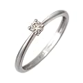 Engagement Ring, 9ct White Gold Ij/I Round Brilliant Diamond Ring, 0.10ct Diamond Weight