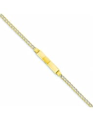 14K Gold Pave Curb ID Bracelet 7 Inches