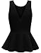 FPT Womens Cotton Spandex Sleeveless Peplum Top (S-3XL)
