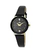 Le Chateau #955L Women's Gold Tone Black Elegant Slim Leather Strap Watch