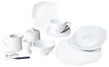 Produkt-Bild: Arte Viva 16795 Kaffee- und Tafelservice Tangolo, 51-teilig, Porzellan, eckig, wei&szlig;, Design by Matteo Fabrini