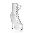 Pleaser Boots Women's Delight-1020, 5 3/4" Lace-Up Platform Ankle Boot, Side Zip