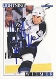 Jason Wiemer, Tampa Bay Lightning, 1995 Score Autographed Card