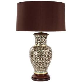 Frederick Cooper FTZ078H1 Fuenta Sultana 2 Light Table Lamp in Brown & Torqouise Cloisonne