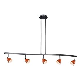 Spot Light Pendant - 5 Light Spot Pendant Lighting Fixture - Dark Bronze - Lava Swirl... by Vaxcel Lighting