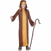 Shepherd Costume Brown Yellow with Robe and Headpiece
