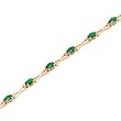 14K Yellow Gold Emerald Bracelet