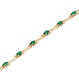 14K Yellow Gold Emerald Bracelet