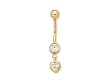 CZ Heart Belly Ring