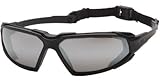 IMAGE OF Pyramex Highlander Safety Eyewear, Silver Mirror Anti-Fog Lens With Black Frame