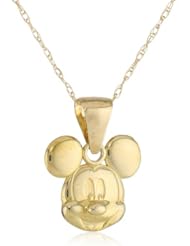 Disney Mickey Mouse 10kt Gold Girls Pendant Necklace