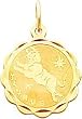 14K Gold Engraveable Taurus Zodiac Disc Charm